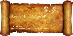 Uzsák József névjegykártya